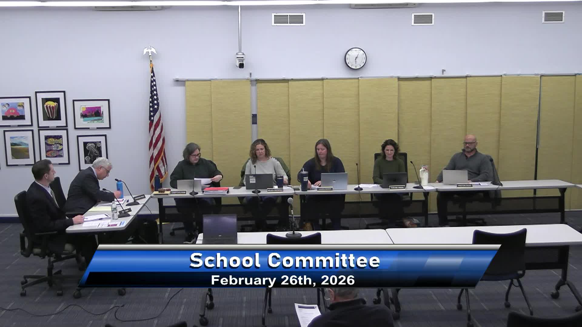 Thumbnail image for School Committee Meeting March 5, 2026